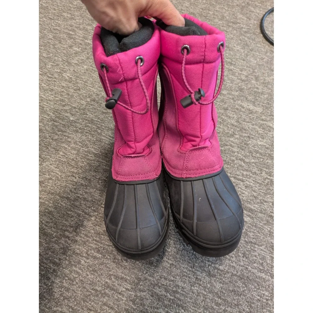 Totes Snow Boots Kid's Size 5 Pink‎ Black Waterproof Insulated
